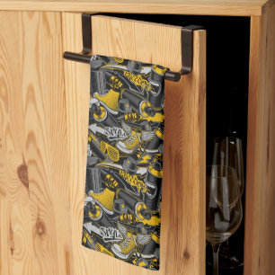 Retro Graffiti Urban Street Pattern Kitchen Towel