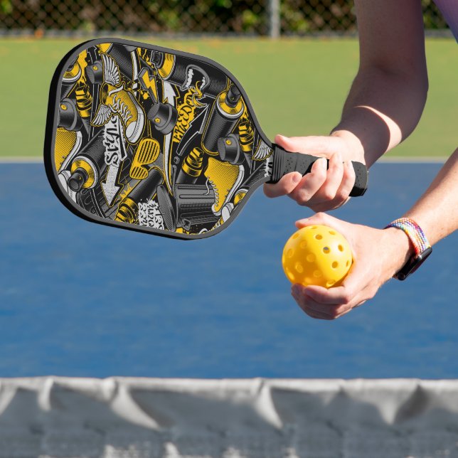 Retro Graffiti Urban Street Pattern Pickleball Paddle (Insitu)