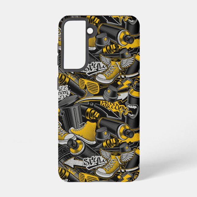 Retro Graffiti Urban Street Pattern Samsung Galaxy Case (Back)