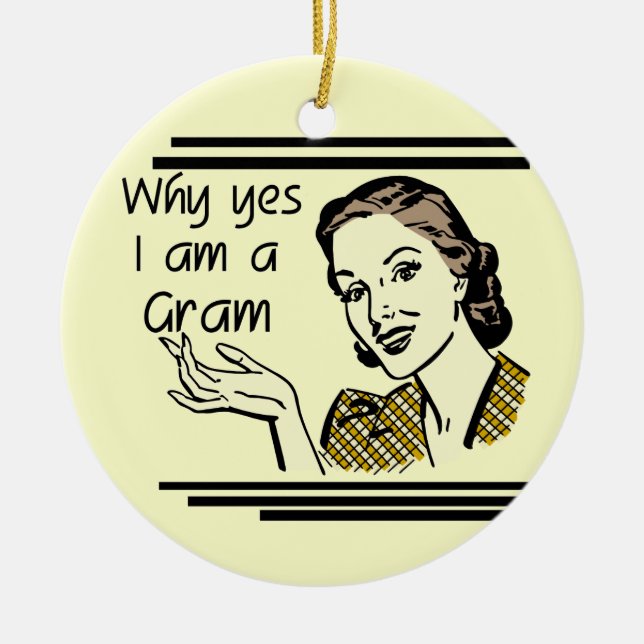 Retro Gram Tshirts and Gifts Ceramic Ornament (Front)