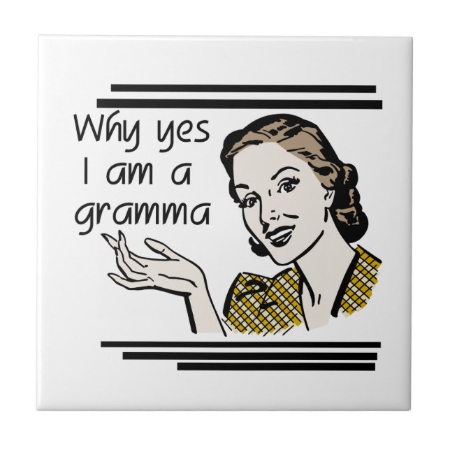 Retro Gramma Gifts Ceramic Tile (Front)