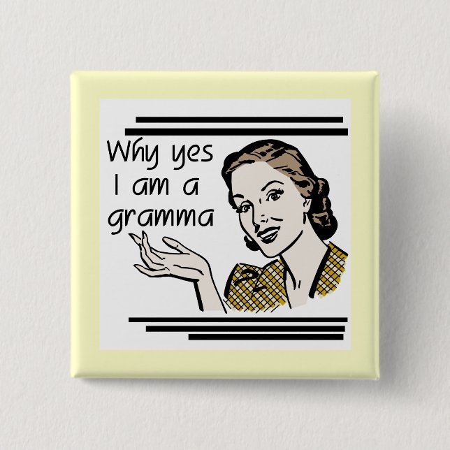 Retro Gramma T-shirts and Gifts Button (Front)