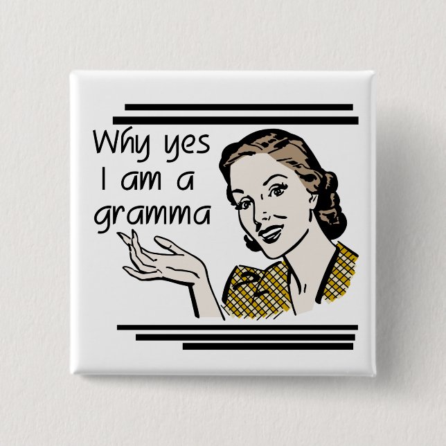 Retro Gramma T-shirts and Gifts Pinback Button (Front)