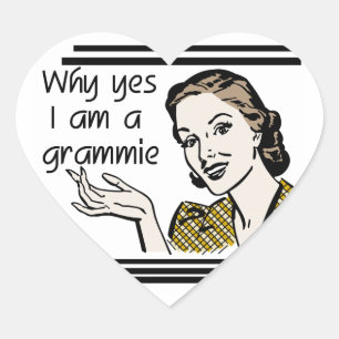 Retro Grammie T-shirts and Gifts Heart Sticker