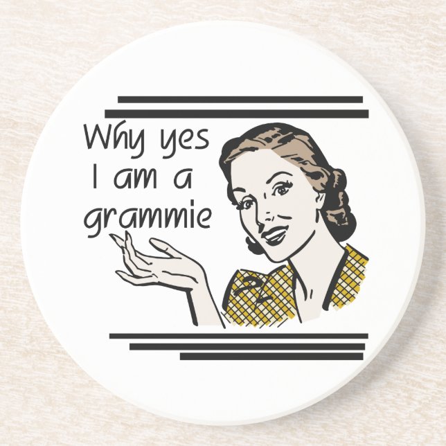 Retro Grammie T-shirts and Gifts Sandstone Coaster (Front)