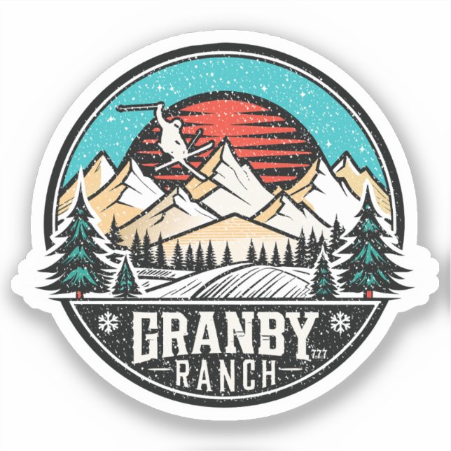 Retro Granby Ranch Ski Sticker (Front)