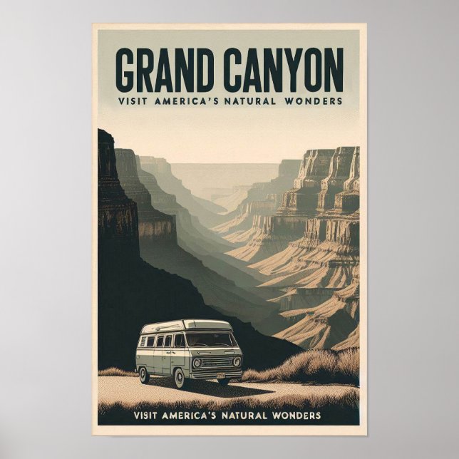 Retro Grand Canyon Adventure Poster (Front)