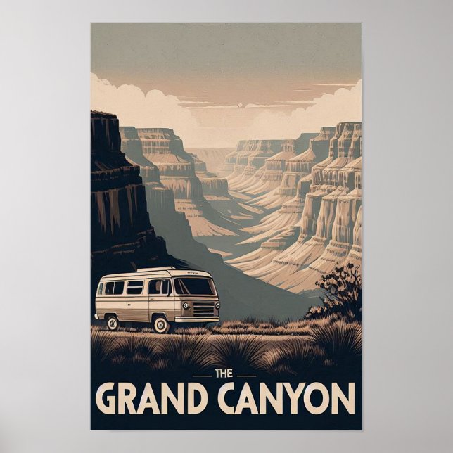 Retro Grand Canyon Adventure Poster (Front)