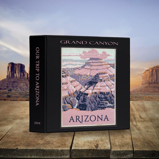 Retro Grand Canyon Arizona Travel Poster Scrapbook 3 Ring Binder (Creator Uploaded)