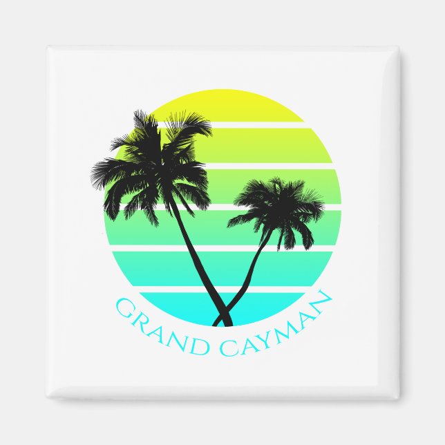 Retro Grand Cayman Islands Magnet (Front)
