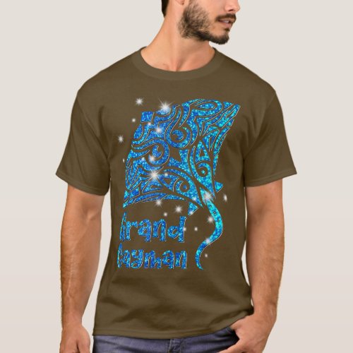 Retro Grand Cayman Islands Tribal Stingray Sea Ray T_Shirt