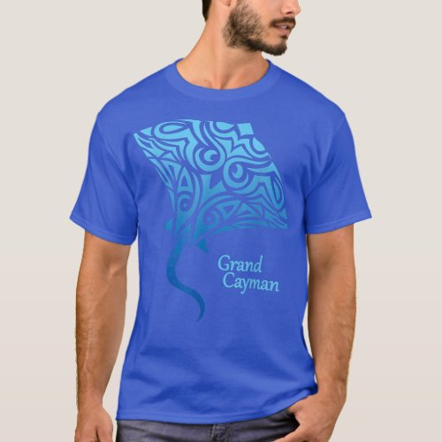 Retro Grand Cayman Islands Tribal Stingray Sea Ray T_Shirt