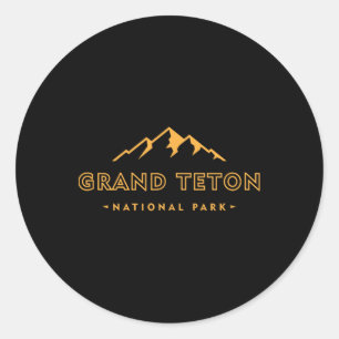 Retro Grand Teton National Park Wyoming Est 1929 H Classic Round Sticker