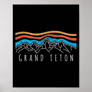 Retro grand teton national park wyoming vintage poster