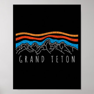 Retro grand teton national park wyoming vintage poster