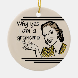 Retro Grandma T-shirts and Gifts Ceramic Ornament