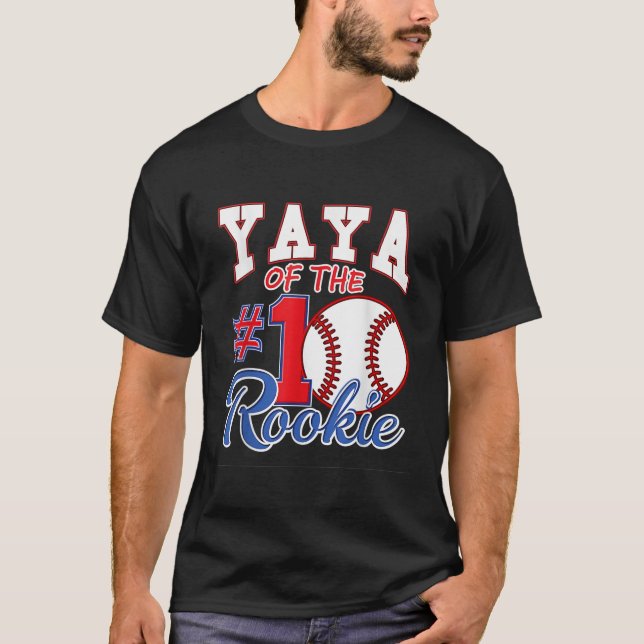Retro Grandma Yaya Of The Number 1 Rookie Baseball T-Shirt (Front)
