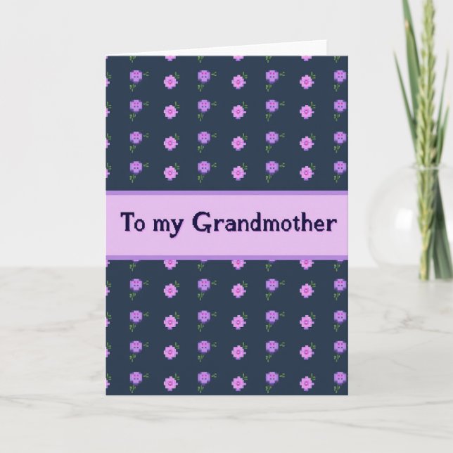 Retro Grandmother Floral Card (Front)