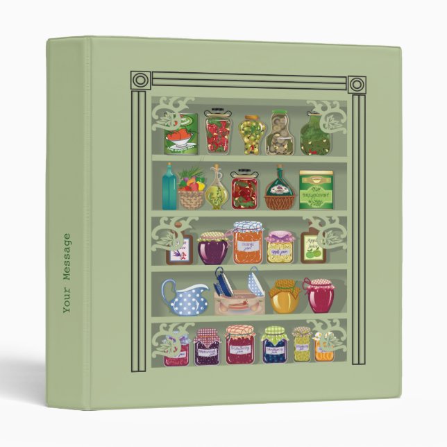 Retro Grandmother's Shelf 1" Recipe Binder (Front/Spine)