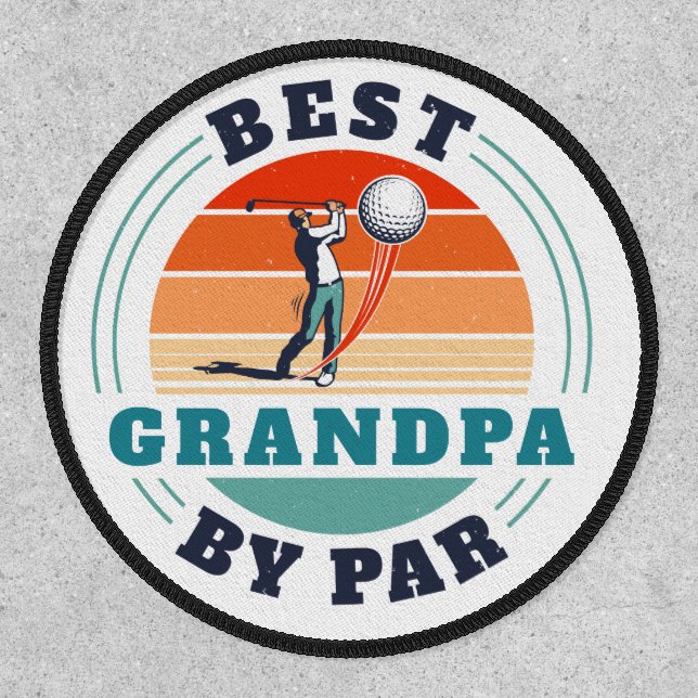 Retro Grandpa Birthday Grandfather Golf Lover Patch (Front)