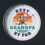 Retro Grandpa Birthday Retro Golf Grandfather Clock<br><div class="desc">Retro Best Grandpa By Par design you can customize for the recipient of this cute golf theme design. Perfect gift for Father's Day or grandfather's birthday. The text "GRANDPA" can be customized with any dad moniker by clicking the "Personalize" button above. Can also double as a company swag if you...</div>