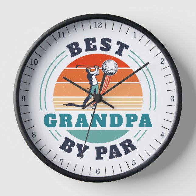 Retro Grandpa Birthday Retro Golf Grandfather Clock (Front)