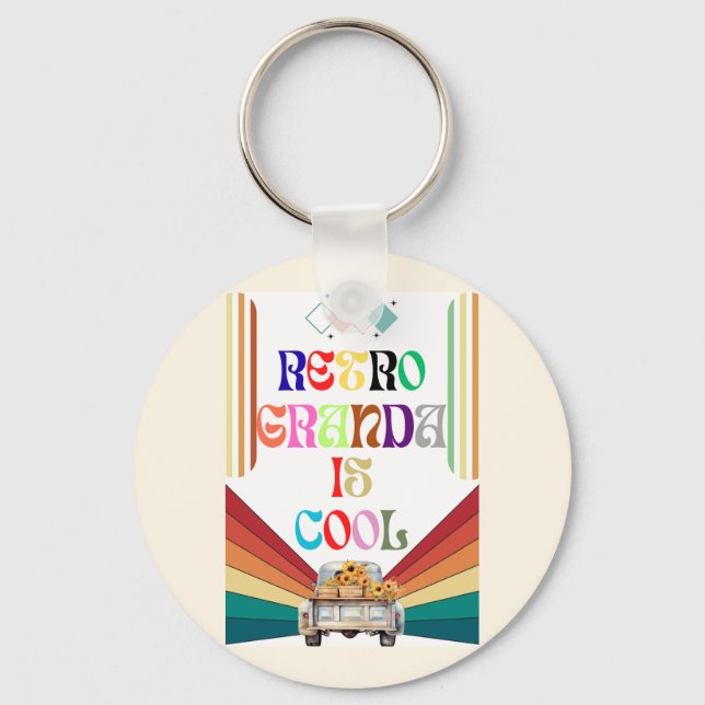 Retro Grandpa Is Cool Keychain (Front)
