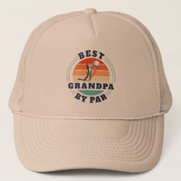 Retro Grandparents Day Best Grandpa By Par Golf Trucker Hat