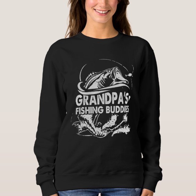 Retro Grandpas Fishing Buddies Vintage Fishing Gra Sweatshirt (Front)