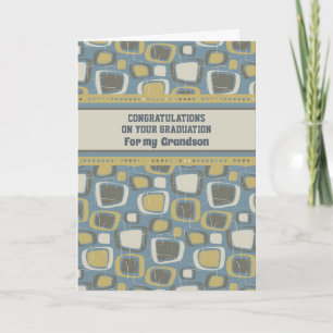 Retro Grandson Congratulations Graduation Card