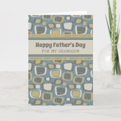 Retro Grandson Happy Fathers Day Card