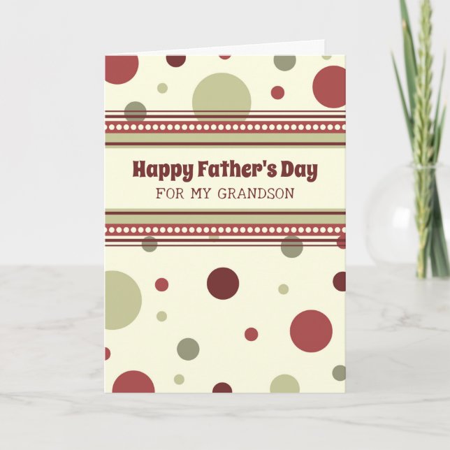 Retro Grandson Happy Father's Day Card (Front)