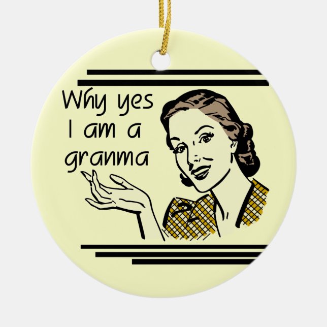 Retro Granma T-shirts and Gifts Ceramic Ornament (Front)