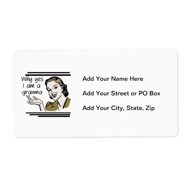 Retro Granma T-shirts and Gifts Label (Front)