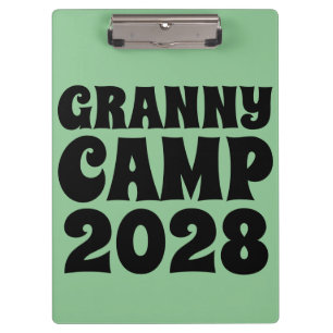 Retro Granny Camp Text  Clipboard