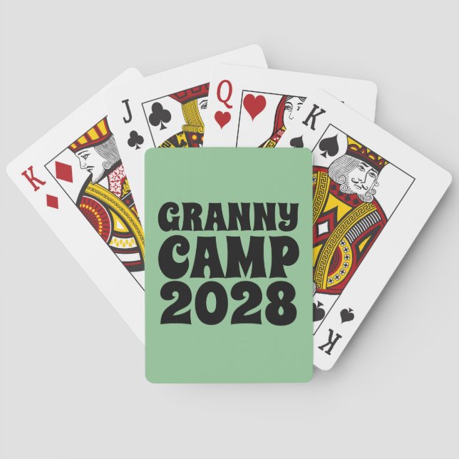 Retro Granny Camp Text Poker Cards (Back)