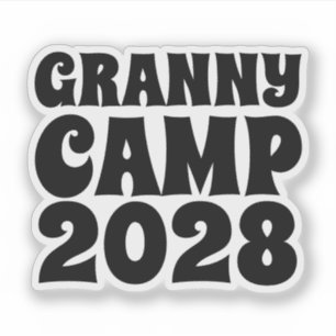 Retro Granny Camp Text Sticker