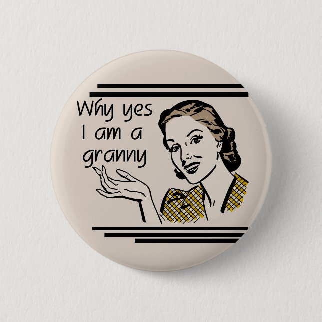 Retro Granny T-shirts and Gifts Pinback Button (Front)