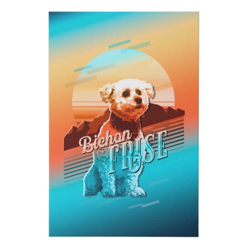 Retro Graphic Bichon Frise Multi_Color ID754 Faux Canvas Print