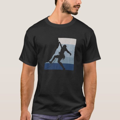 Retro Graphic Climbing Bouldering Rock Climber Mou T_Shirt