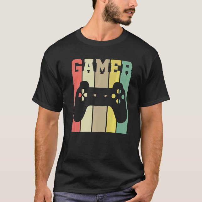 Retro Graphic Console Player Controller Video Game T-Shirt (Front)