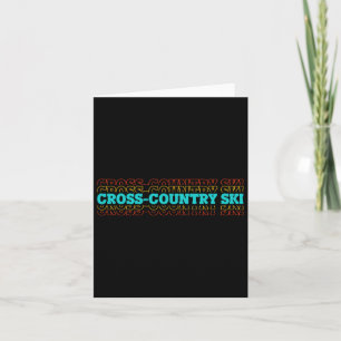 Retro Graphic Cross Country Skiing Winter Sports B Card