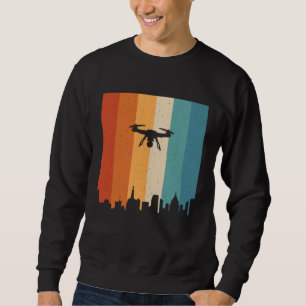 Retro Graphic Drone Flying Quadcopter Pilot RC Dro Sweatshirt