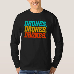 Retro Graphic Drone Flying Quadcopter Pilot RC Dro T-Shirt