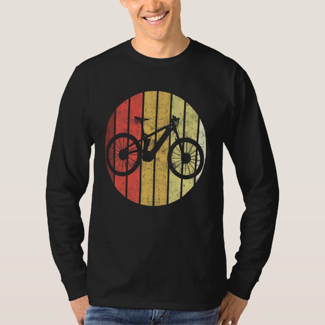 Retro Graphic E-Bike Mountainbiking Bicycle E-Bike T-Shirt (Front)