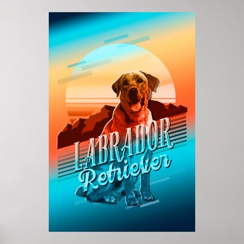 Retro Graphic Labrador Retriever Multi_Color ID754 Poster