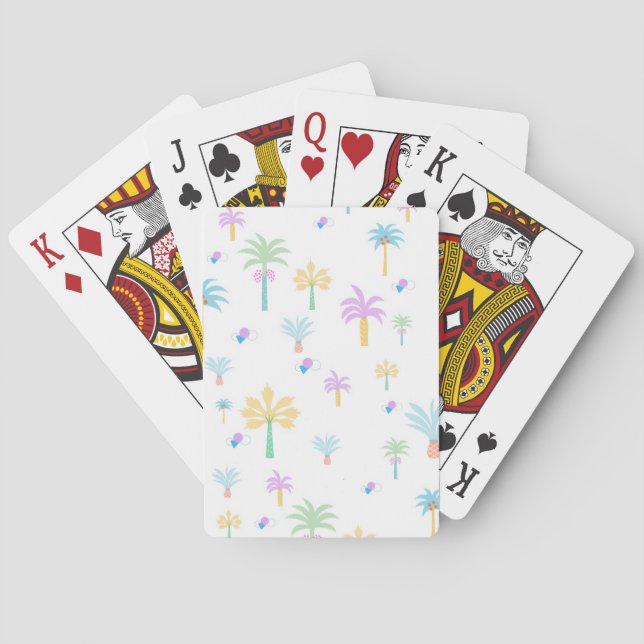 Retro Graphic Palms  Poker Cards (Back)