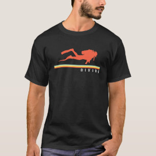 Retro Graphic Scuba Diving Apnoe Diver Snorkeling T-Shirt