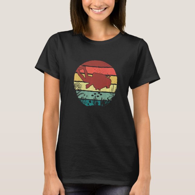 Retro Graphic Snorkeler Scuba Diver Diving Snorkel T-Shirt (Front)