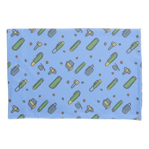 Retro Graphical Flying Clips Pattern on any Color Pillow Case